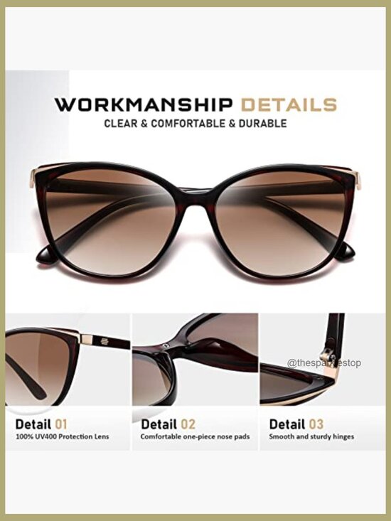 Cat Eye Sunglasses with UV400 Protection, Plastic Frame main image 7